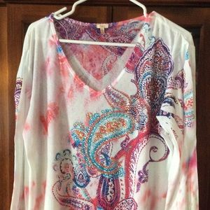 Reba McIntyre multicolored top